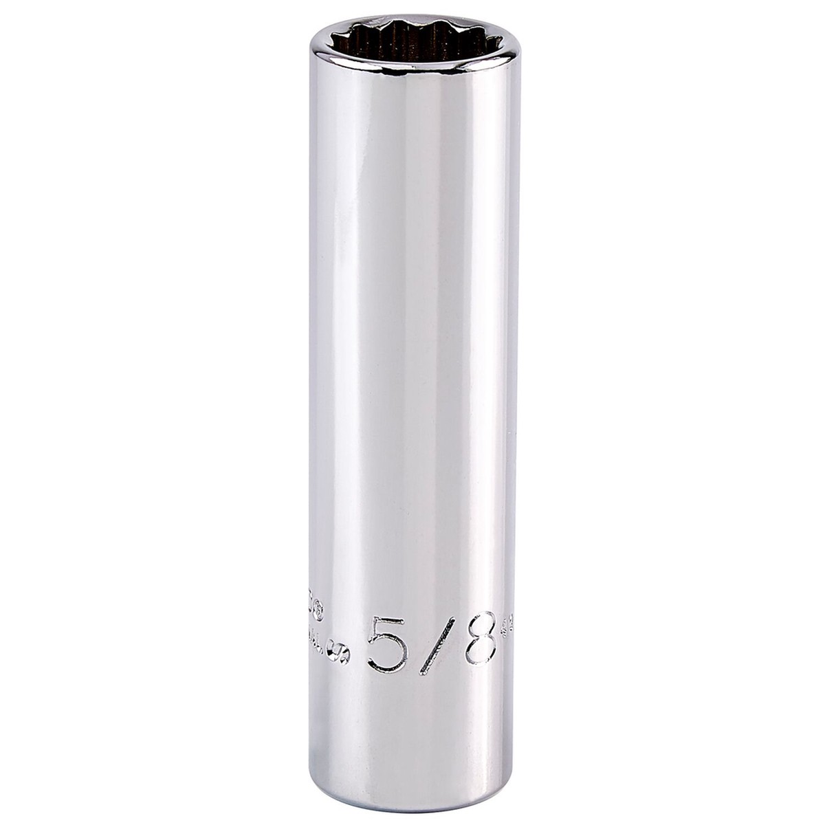 Proto, J5320, Deep Socket, 1/2 in Drive; 5/8 in Size, 12-Point, Full Polish Chrome