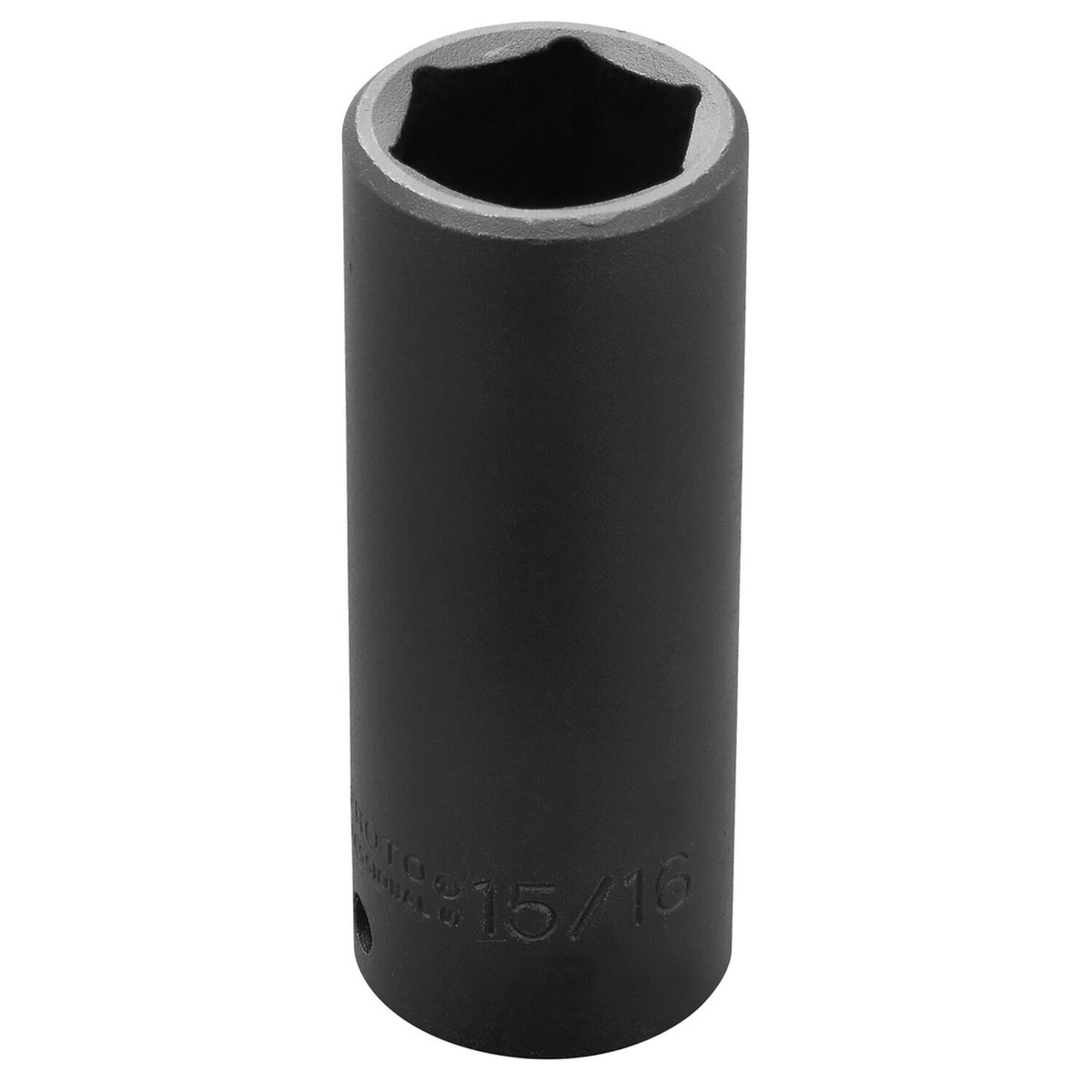 Proto, J7330H, Impact Socket, 1/2 in Drive; 15/16 in Size, 6-Point, Black Oxide, Steel