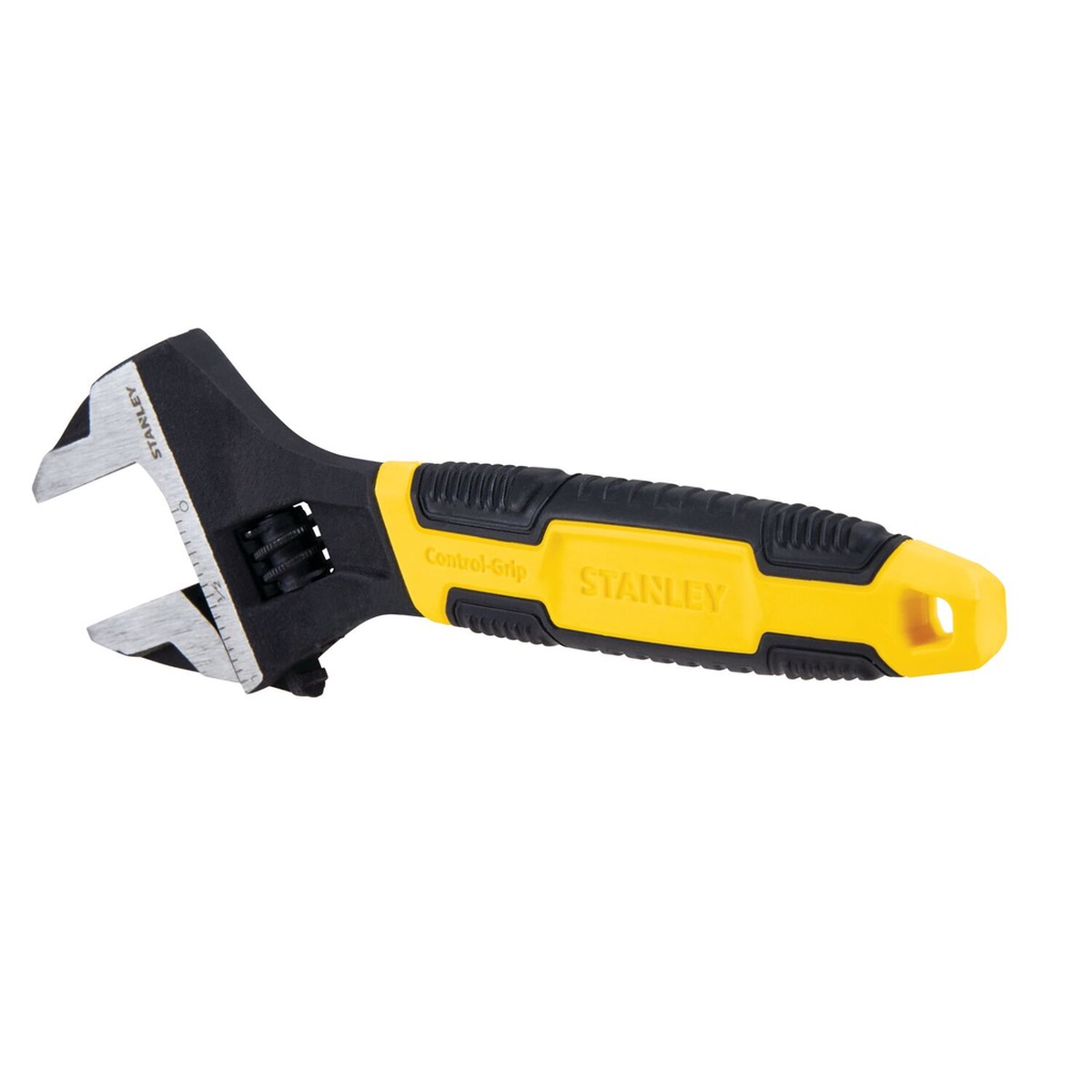 Stanley, 90-947, Adjustable Wrench, Bi-Material, 8.07 in; Max Opening 0.928 in, ANSI Compliant