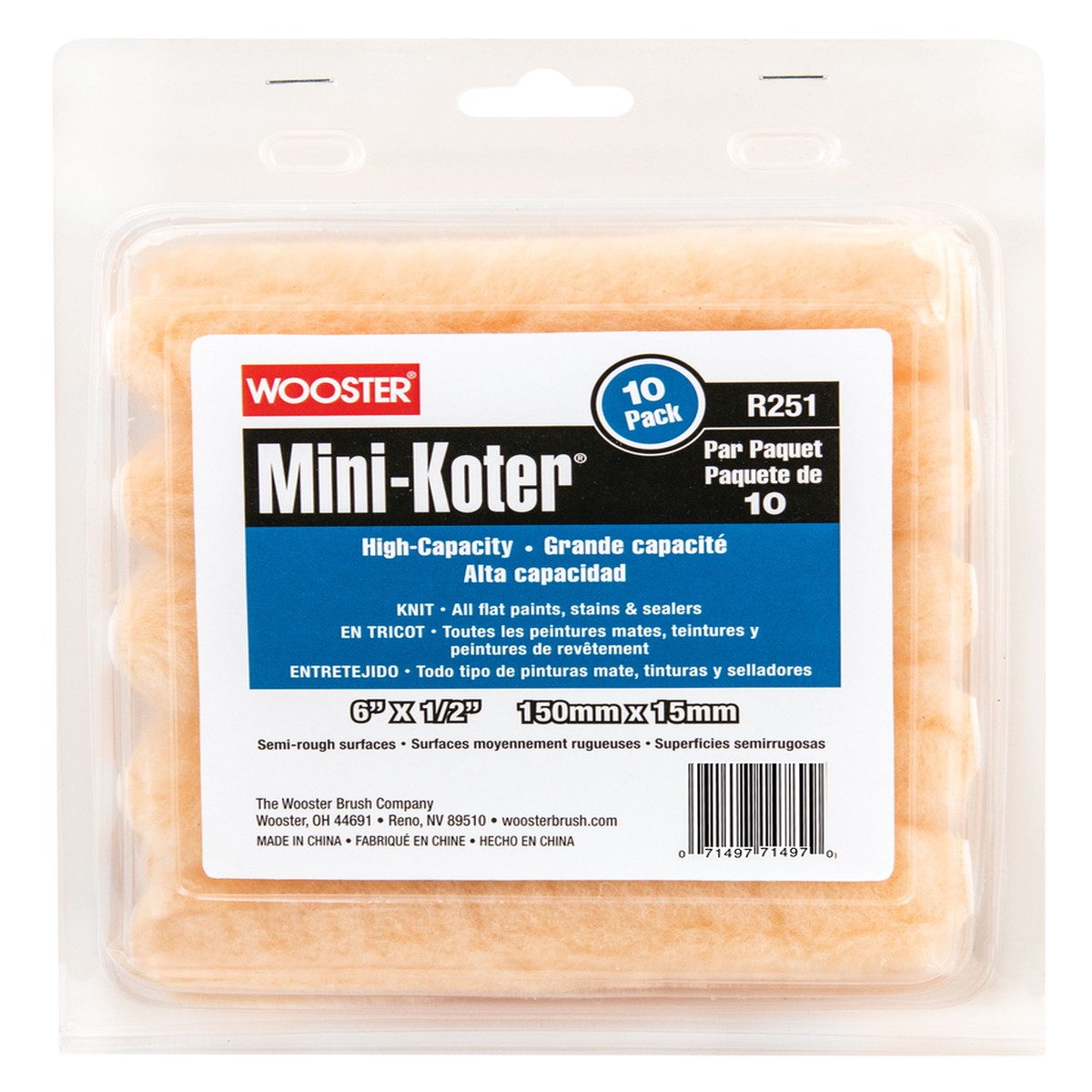 6" Mini-Koter knit 1/2" 10pk
