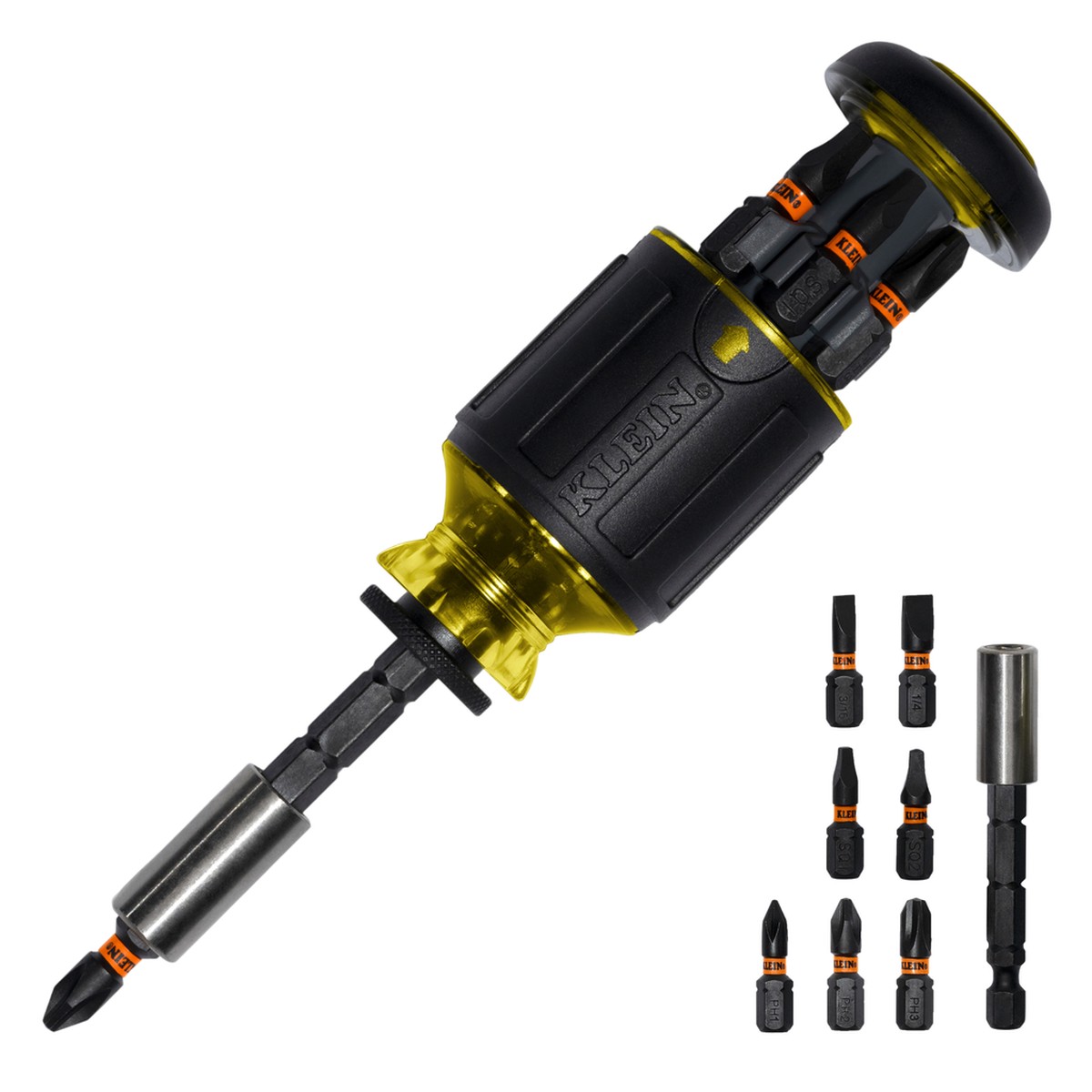 8-in-1 Multi-Bit Adjustable Length Stubby Screwdriver