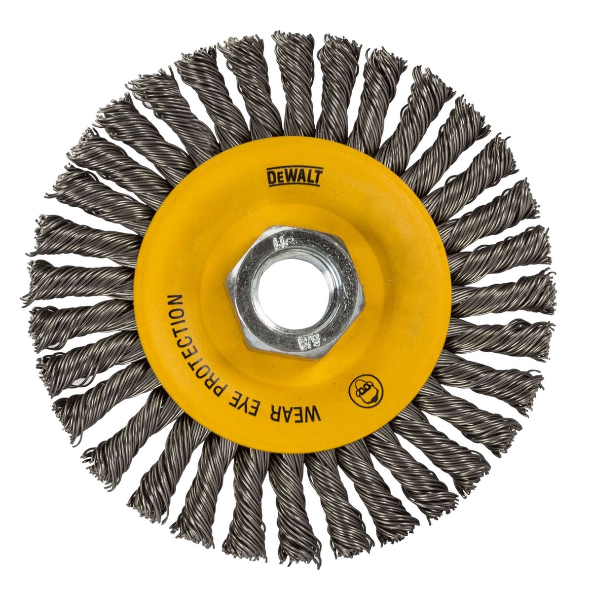 DEWALT, DW49204B, Wire Wheel, Stringer Bead, 4 in, 0.02 in Wire Diameter, 20000 RPM
