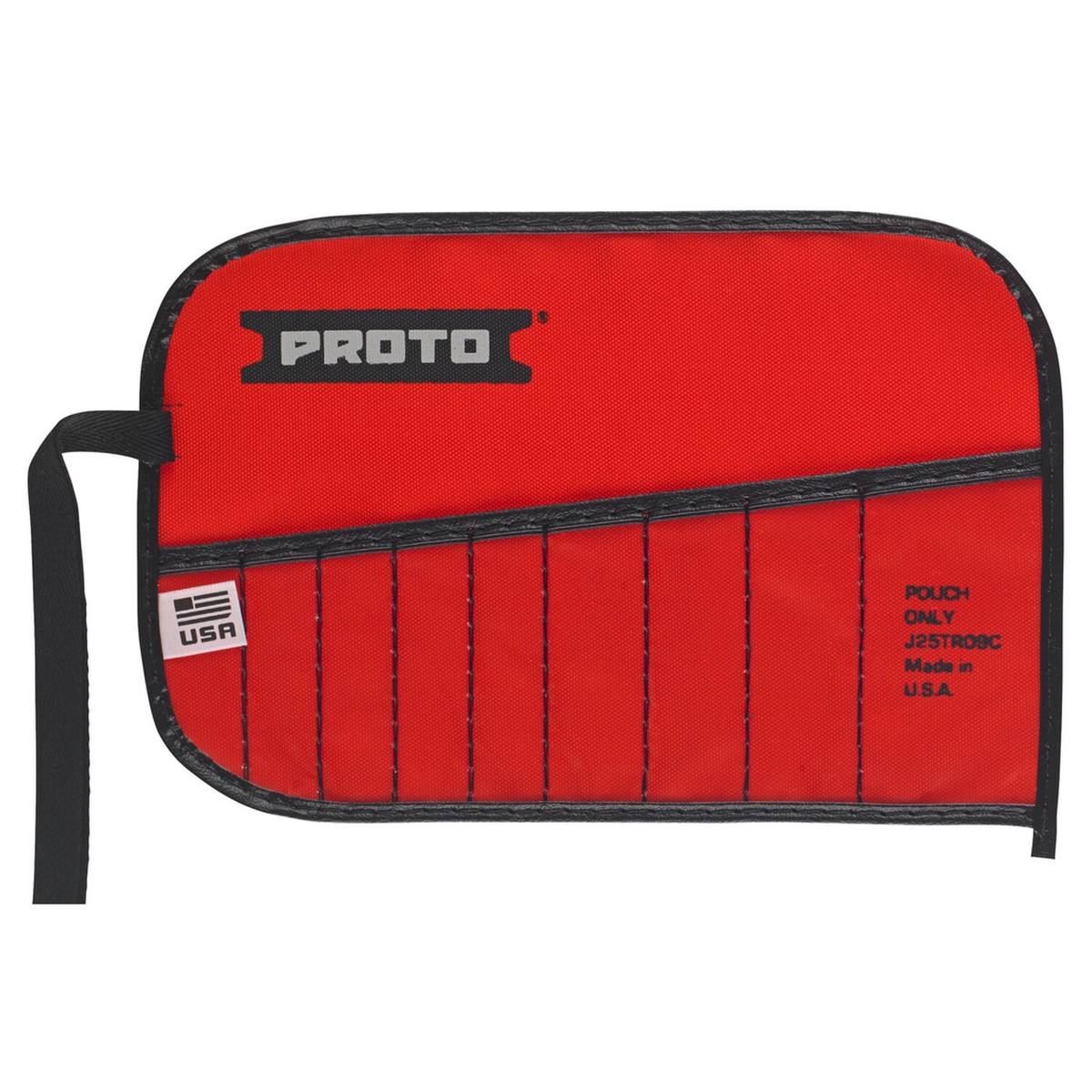 Proto, J25TR09C, Tool Organizer, 9 Pockets, Red Canvas, 5.8 in Width, 9.1 in Length