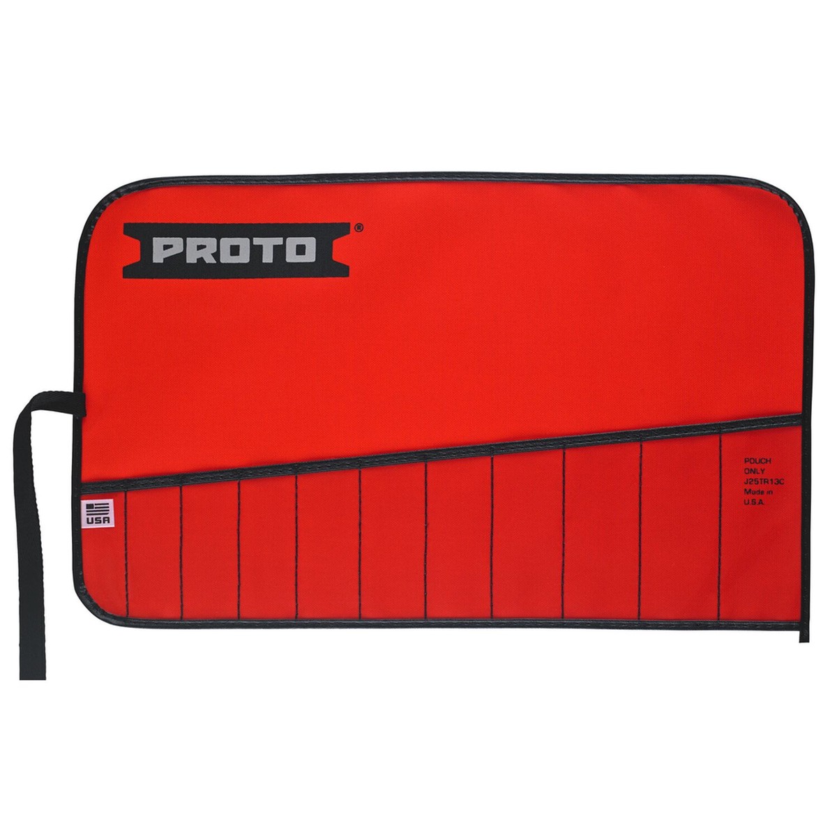 Proto, J25TR13C, Tool Organizer, Red Canvas, 11 Pockets, 10.3 in length, 8.5 in width