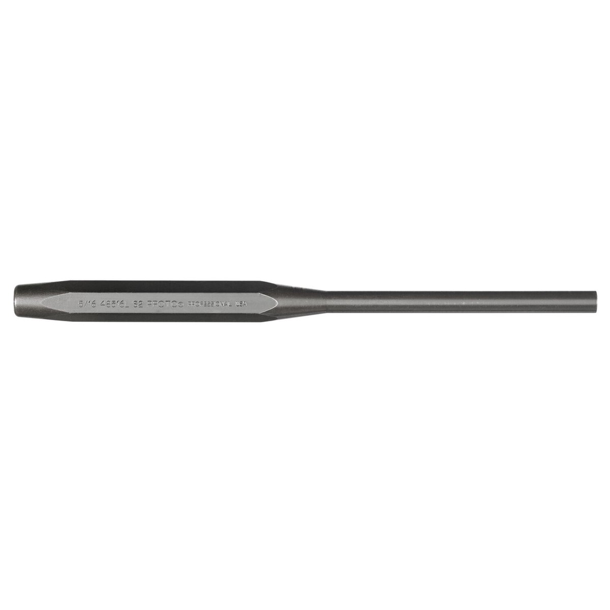 Proto, J48516LS2, Pin Punch, 5/16 in; 8 in, Black Oxide Finish, Reverse Taper
