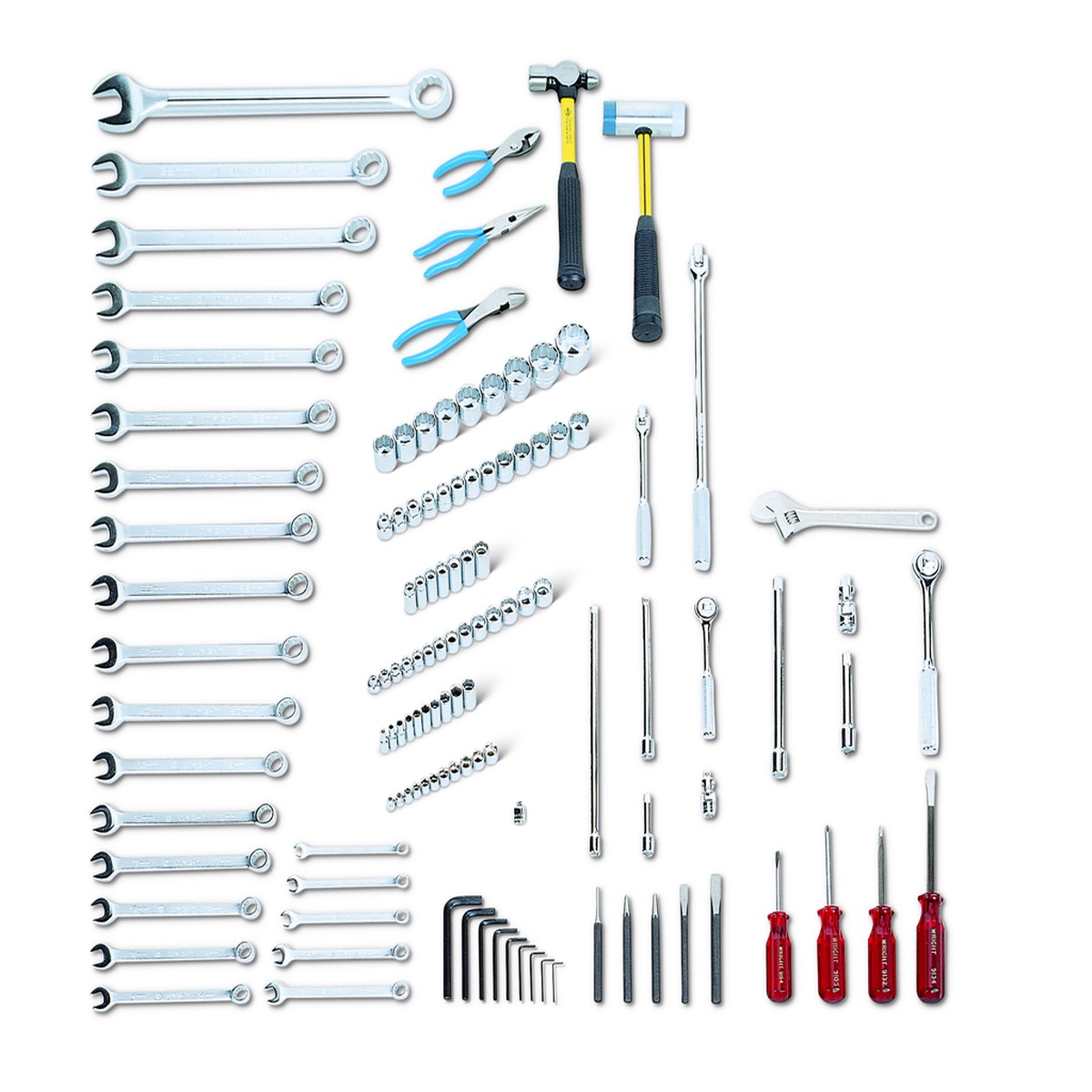 122 Piece Metric Service Set 1/4", 3/8" & 1/2" Drives, Tools Only