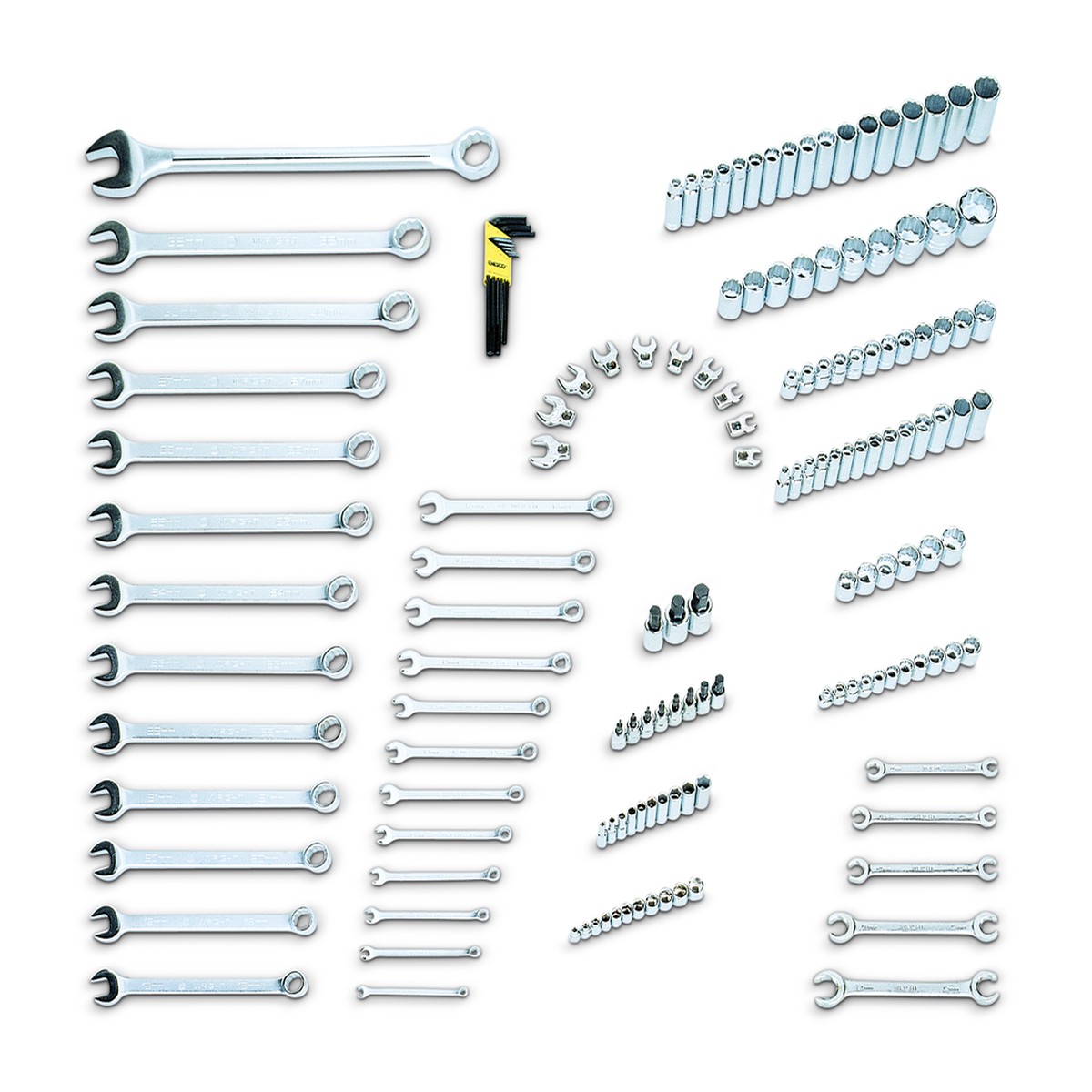 151 Piece Metric Add-on Set 1/4", 3/8" & 1/2" Drives, Tools Only