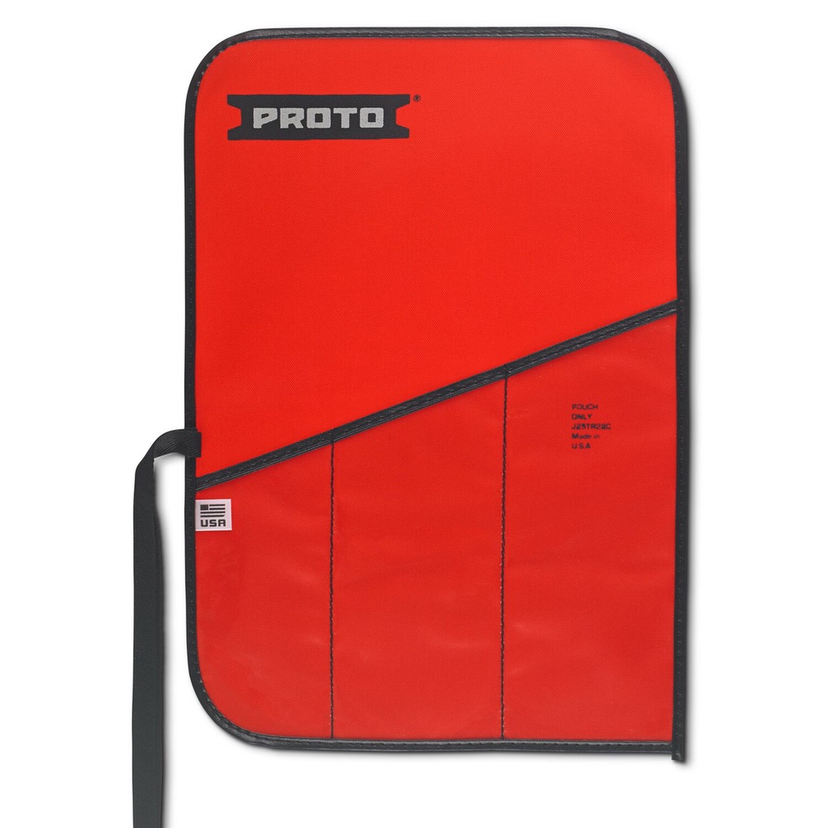 Proto, J25TR22C, Tool Organizer, Red Canvas; 3 Pockets, 10 in Length, Reinforced Edges