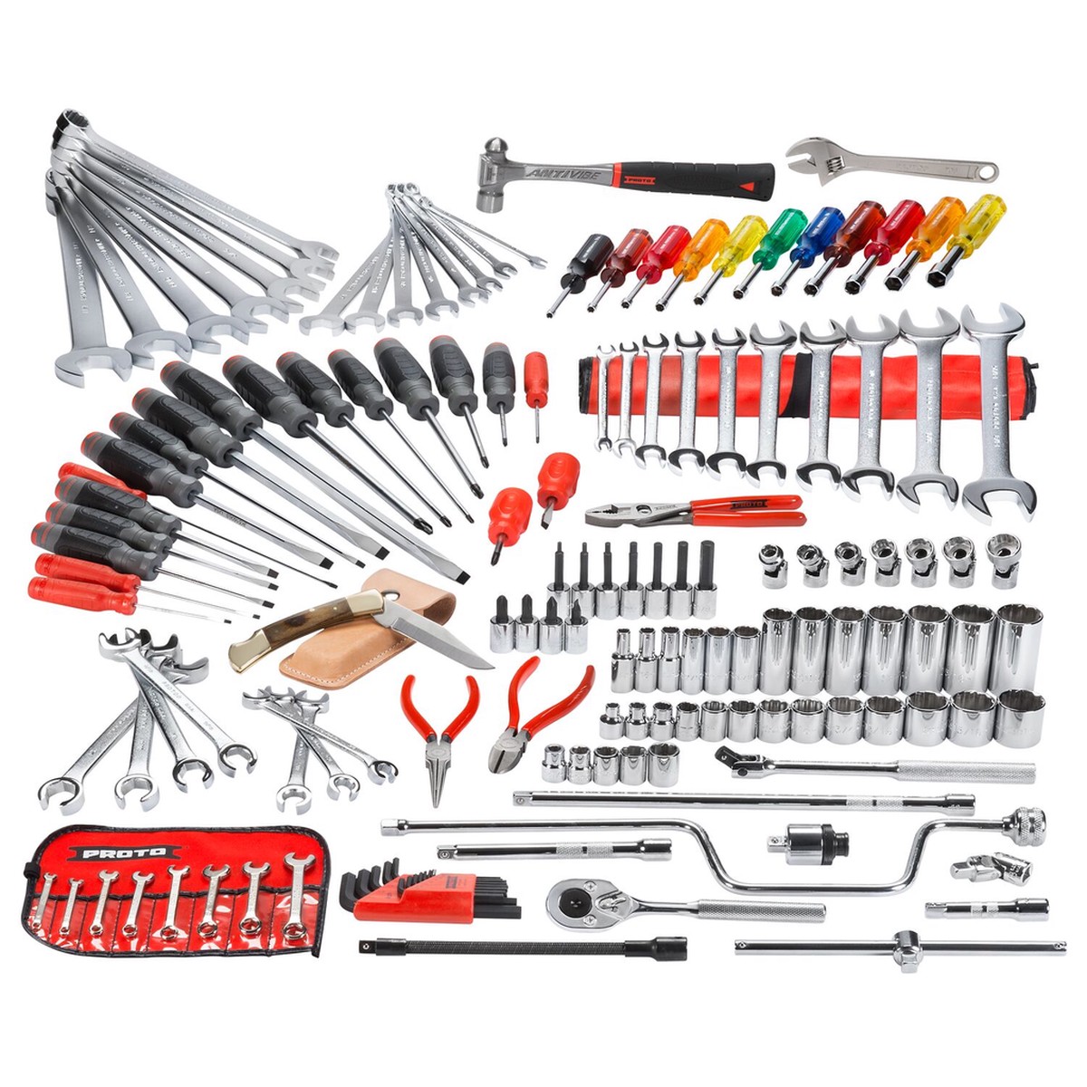 Proto, J99660, Master Tool Set, 148 pieces, 3/8 in drive, SAE, Designed for fastener sizes 1/8 in - 1 in