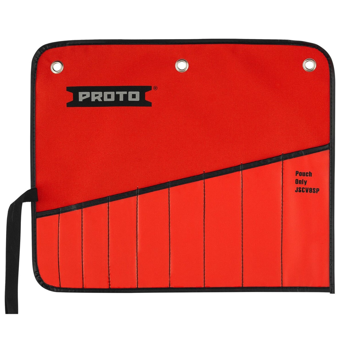 Proto, JSCV9SP, Tool Pouch, Red Canvas, 12.500 in, 7 Pockets, Reinforced