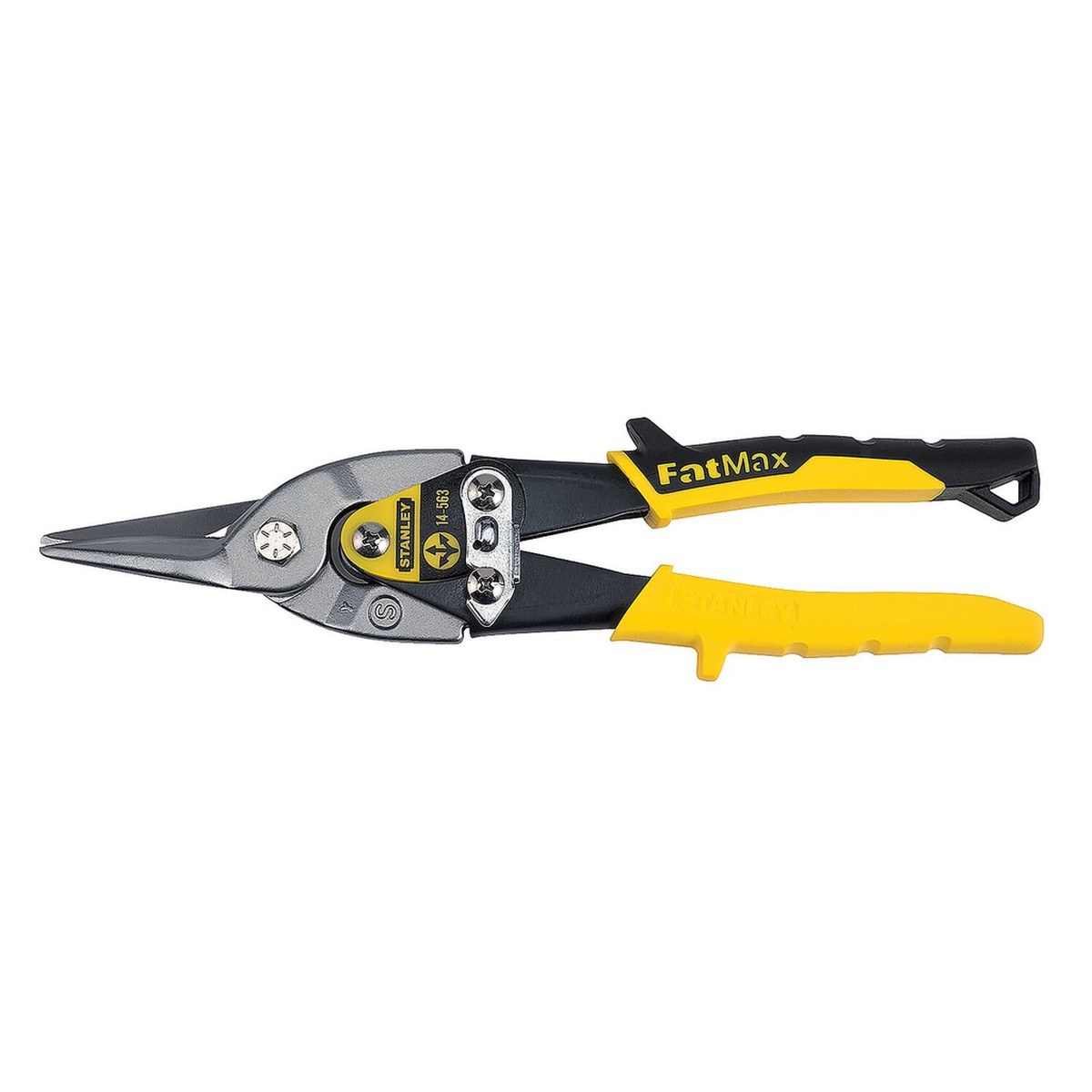 Stanley, 14-563, Aviation Snips, 2 in Blade Length, Steel Blades, Cuts 23 Ga Stainless Steel