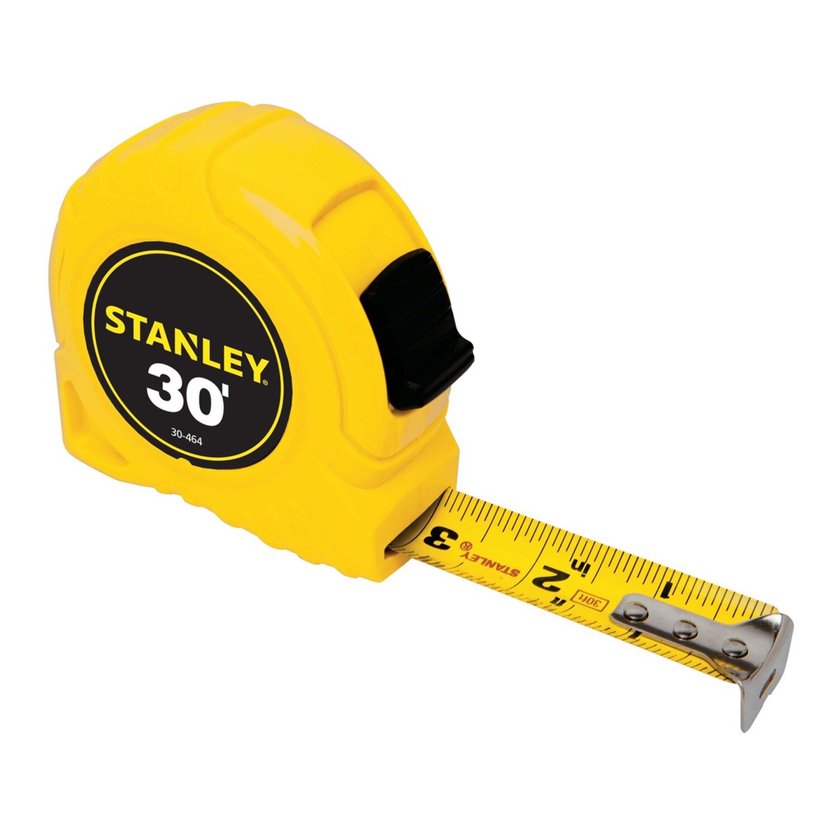 Stanley, 30-464, Tape Measure, 30 ft; Steel Blade; High Visibility Yellow; 16 in & 19.2 in Stud Markings