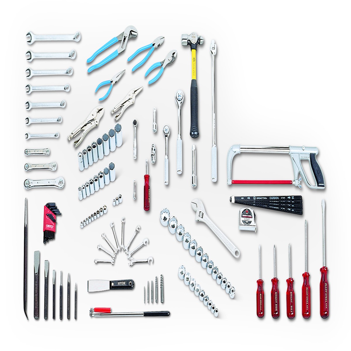 119 Piece Fractional General Service Set 1/4", 3/8" & 1/2" Drives, Tools Only