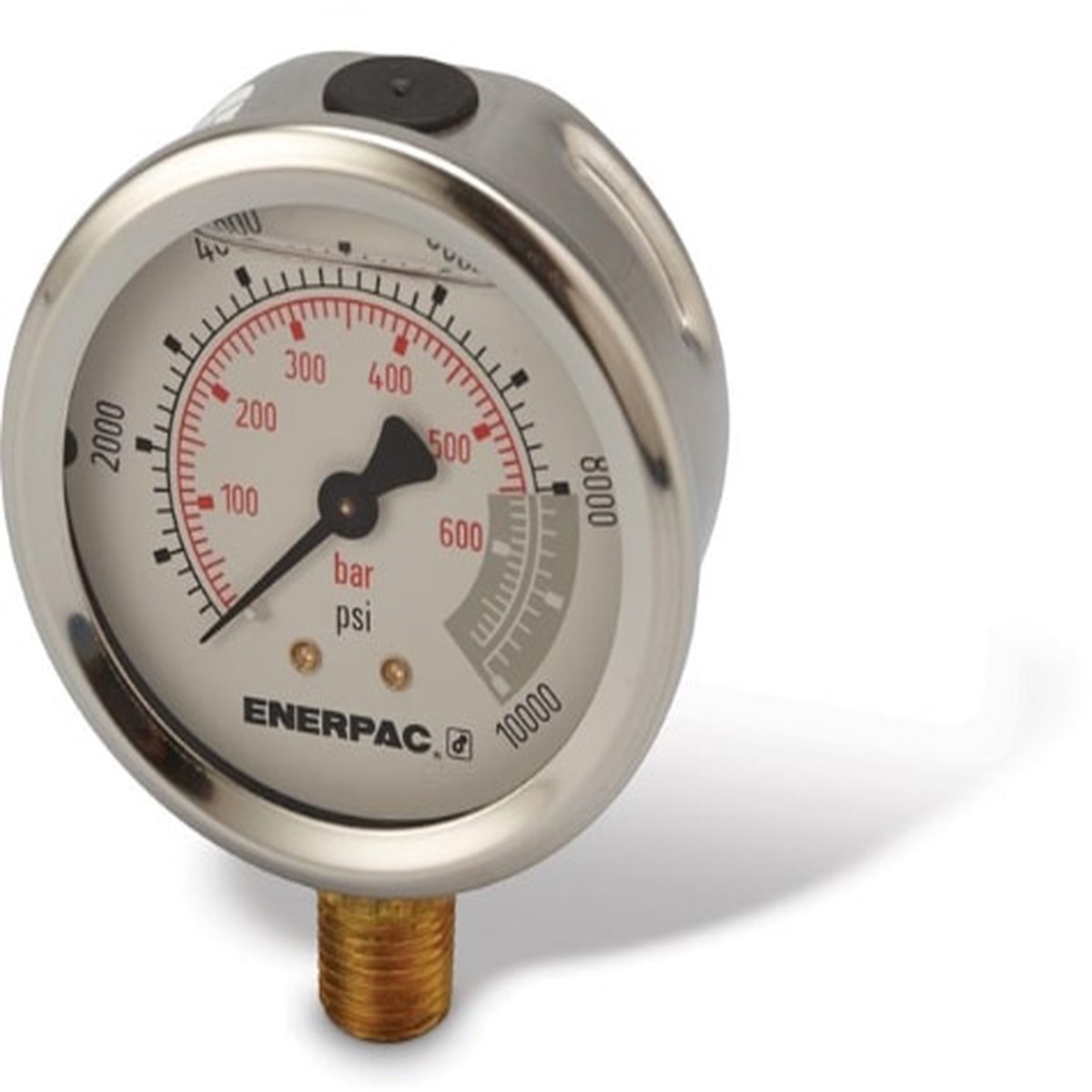 G2535SL, Hydraulic Pressure Gauge, 2.5 in. Face, Lower Mount, Glycerine Filled, 10,000 maximum psi
