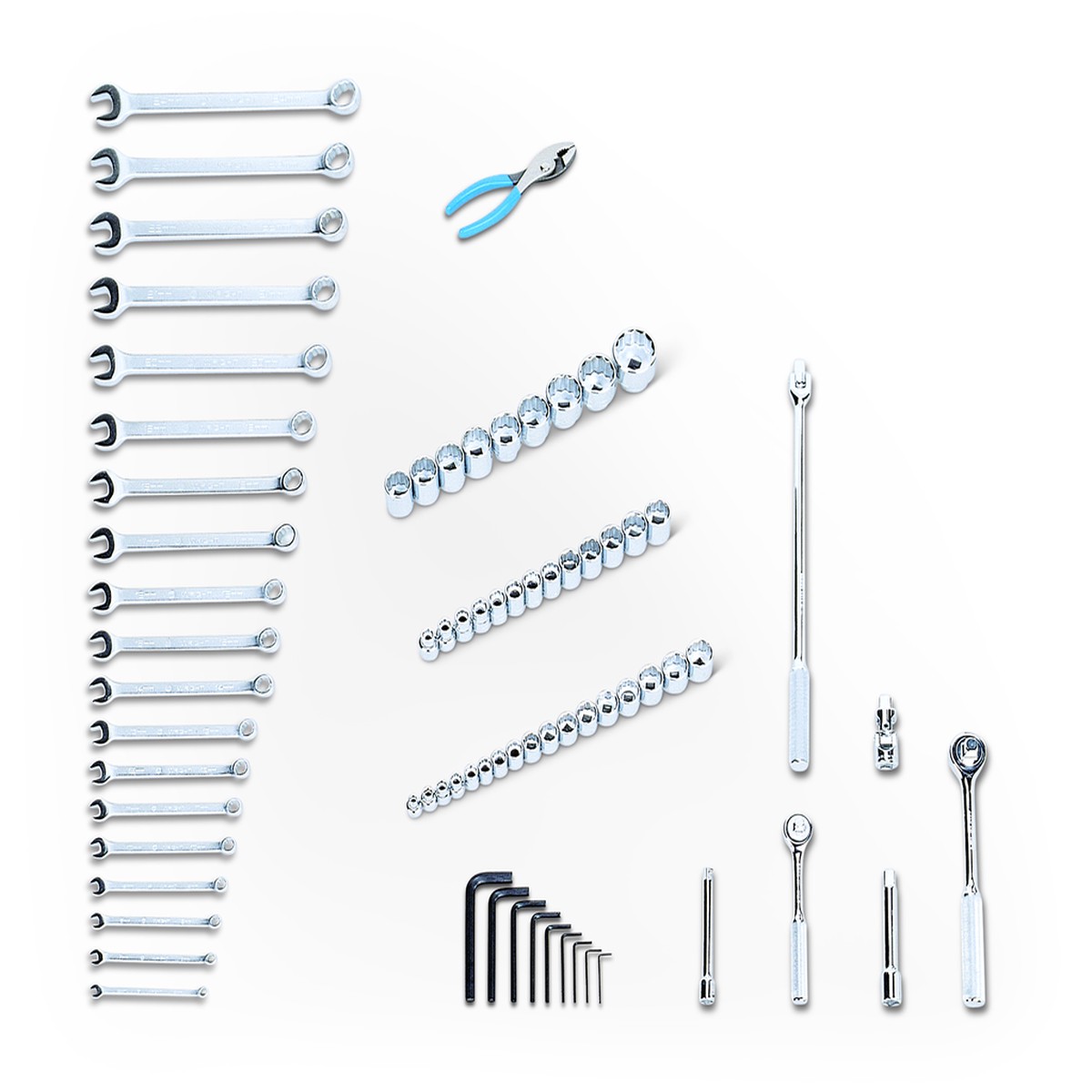 75 Piece Metric Apprentice Set 3/8" & 1/2" Drives, including 19" Tool Box with Tray