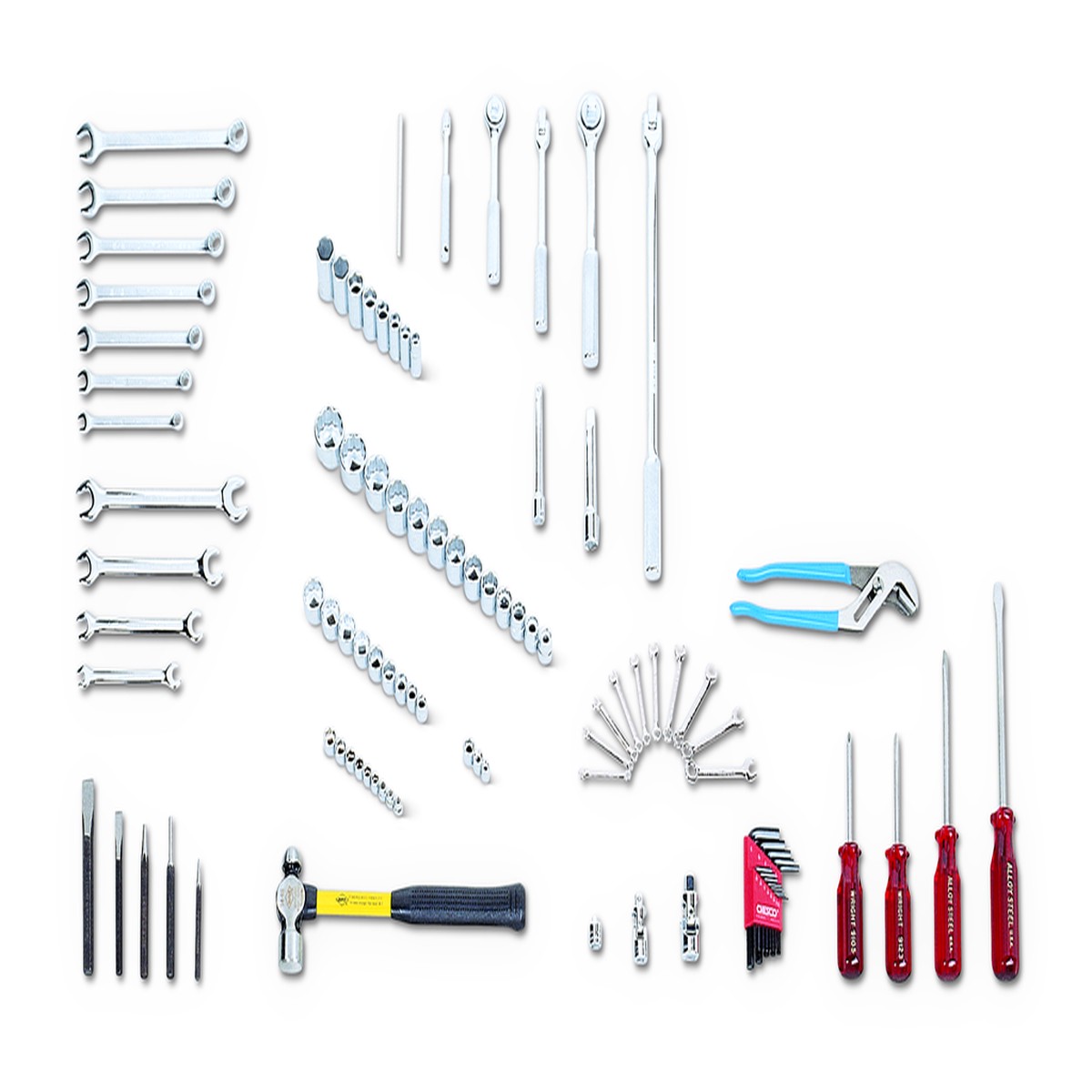 97 Piece Fractional Basic Service Set 1/4", 3/8" & 1/2" Drives, Tools Only