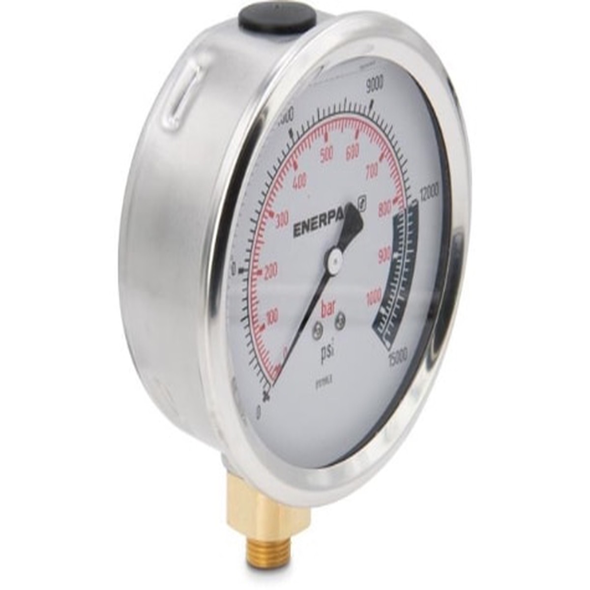 G4089L, Hydraulic Pressure Gauge, 4.0 in. Face, Lower Mount, Glycerine Filled, 15,000 maximum psi