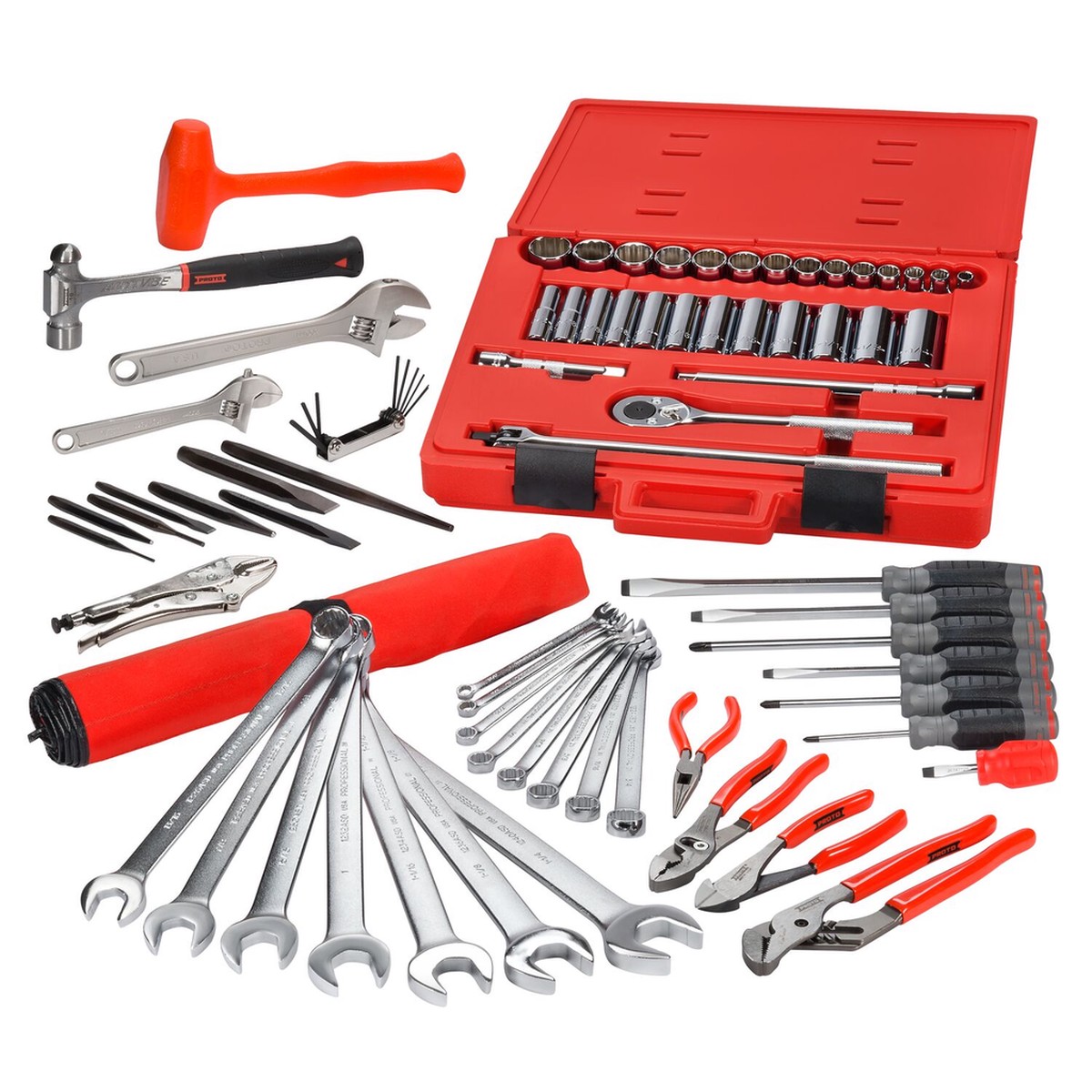 Proto, J99300, Tool Set, 78 Pieces, 1/2 in Drive, Fastener Sizes 5/16 in - 1-1/4 in